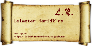 Leimeter Marióra névjegykártya